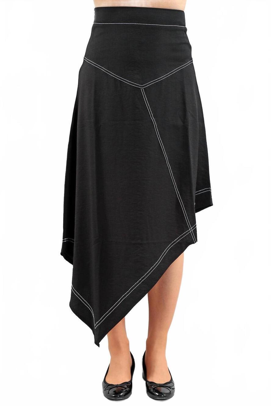 NEW MICHAEL TYLER asymmetrical midi skirt in black